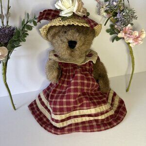 Boyds Bears Prudence Bearimore 12" Red Plaid Dress Girl Bear Plush Toy Dress Up
